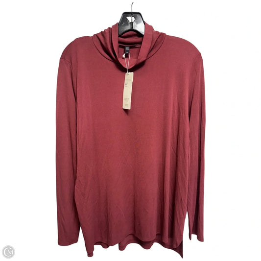 Silk Jersey Top Long Sleeve By Eileen Fisher In Red, Size: L
