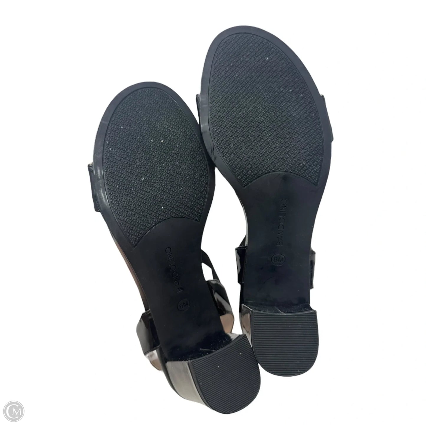 Patent Strappy Shoes Heels Block By Bandolino In Black, Size: 8