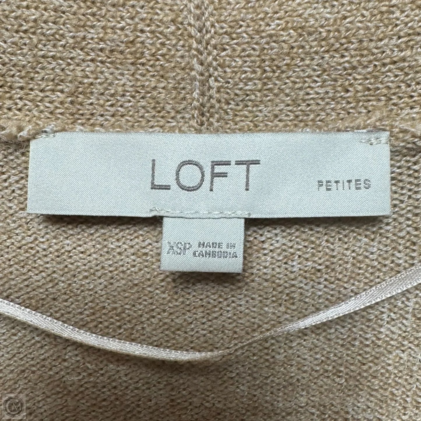 Sweater Cardigan By Loft In Tan, Size: Xsp