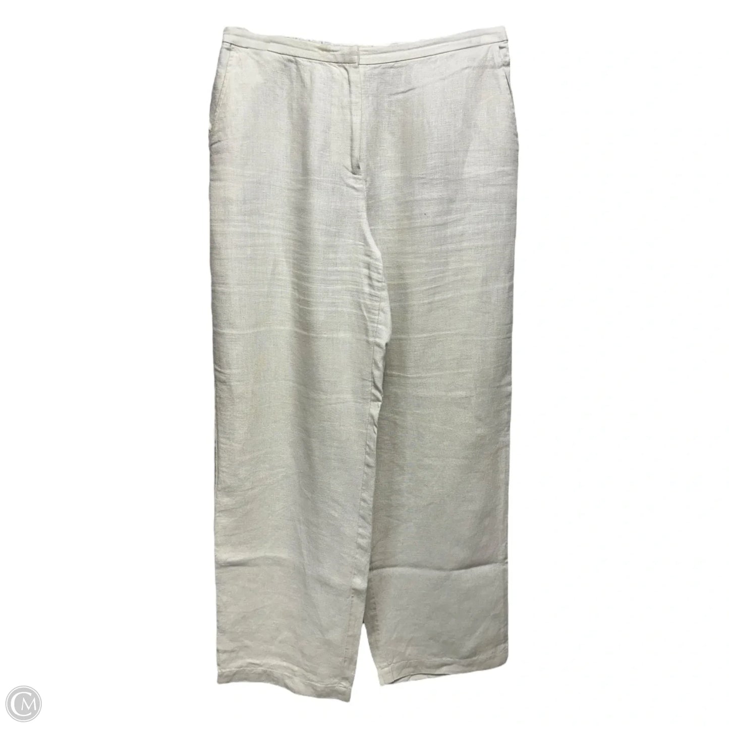 Irish Linen Pants By Eileen Fisher In Cream, Size: Mp
