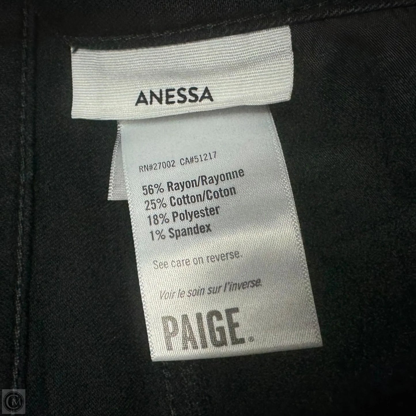 Anessa Jeans Wide Leg By Paige In Black, Size: 16/33