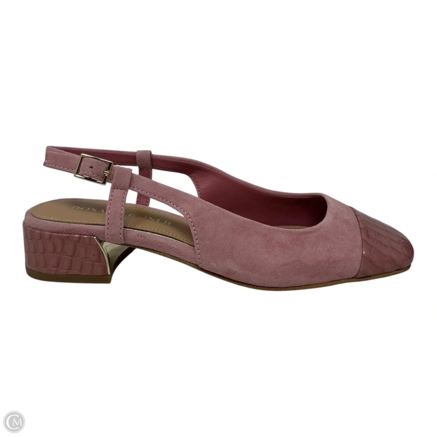Cap Toe Slingback Shoes Heels Block By Donald Pliner In Pink, Size: 6.5