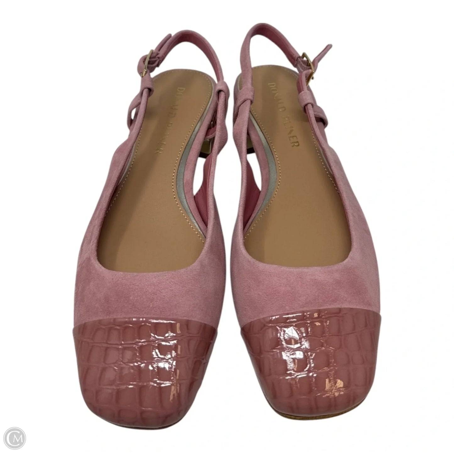 Cap Toe Slingback Shoes Heels Block By Donald Pliner In Pink, Size: 6.5