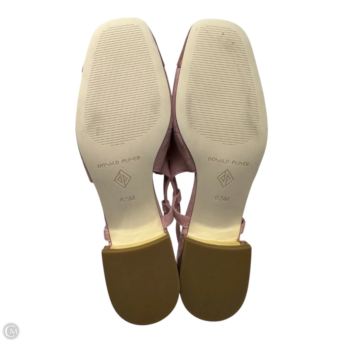 Cap Toe Slingback Shoes Heels Block By Donald Pliner In Pink, Size: 6.5