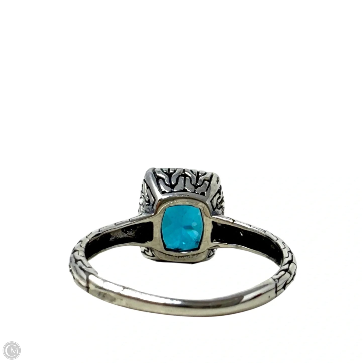 Made In Bali Cushion Cut Blue Stone & Sterling Silver Ring By Annika Witt, Size: 6.5