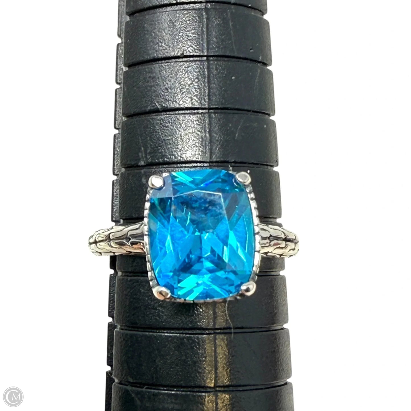 Made In Bali Cushion Cut Blue Stone & Sterling Silver Ring By Annika Witt, Size: 6.5