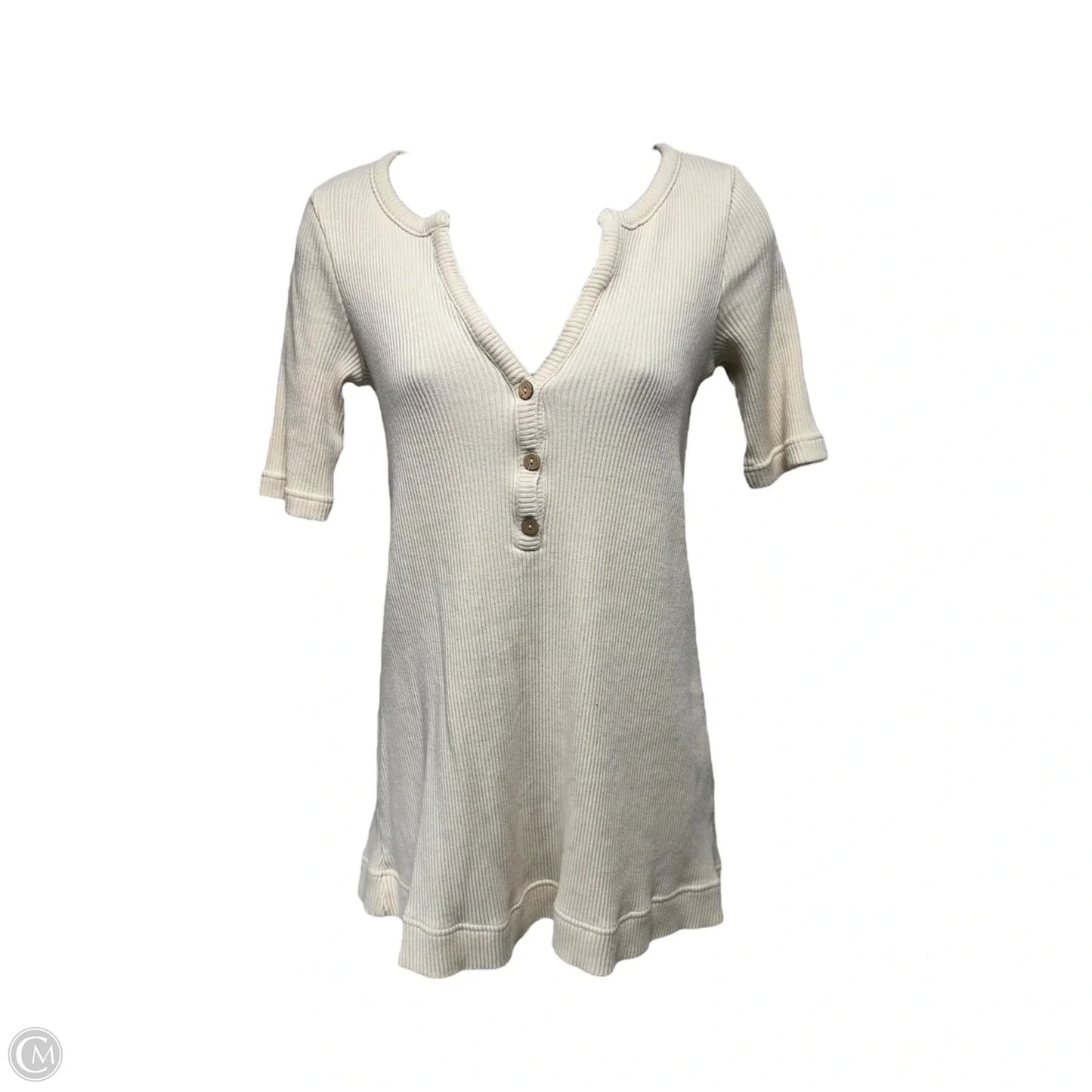 Ribbed Tunic Mini Dress By Free People Beach In Cream, Size: XS