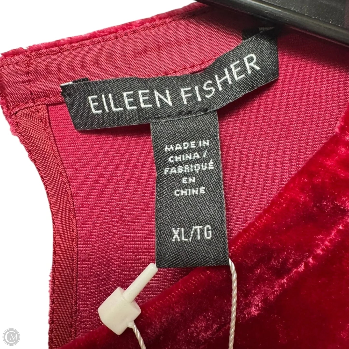 Silk Blend Velvet Ruby Crew Neck Dress By Eileen Fisher In Red, Size: XL