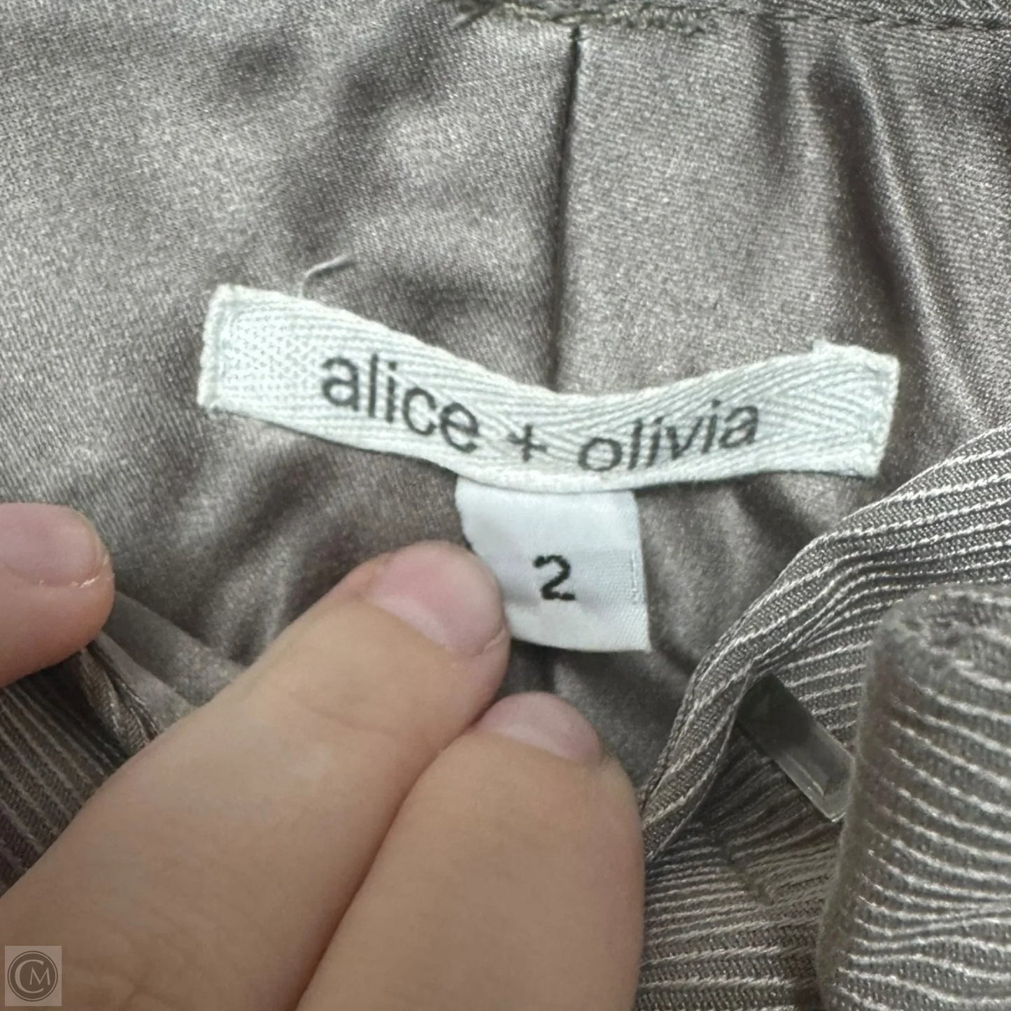 Pants Designer By Alice + Olivia In Silver, Size: 2