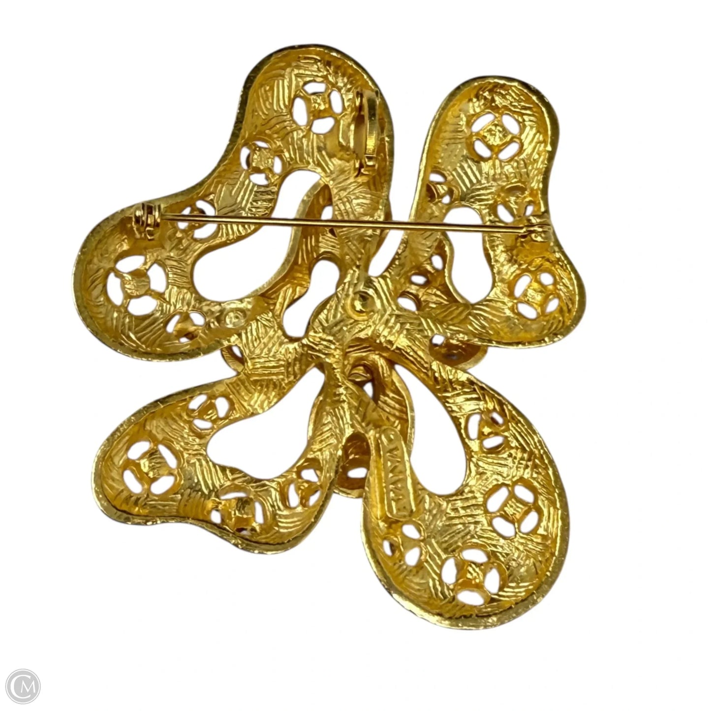 Gold Tone Pin With Blue Crystals By Ivana Trump