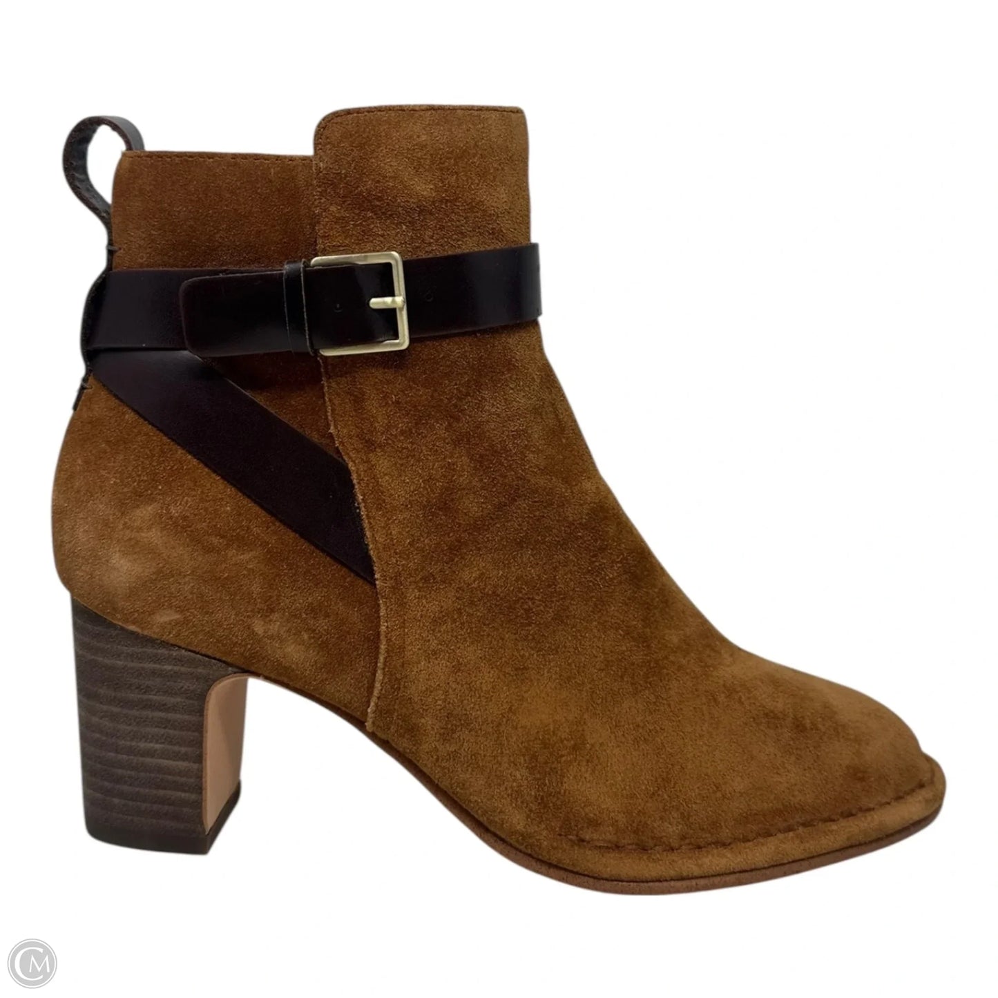 Spiced Rive Suede Boots Ankle Heels By Clarks In Brown, Size: 8.5