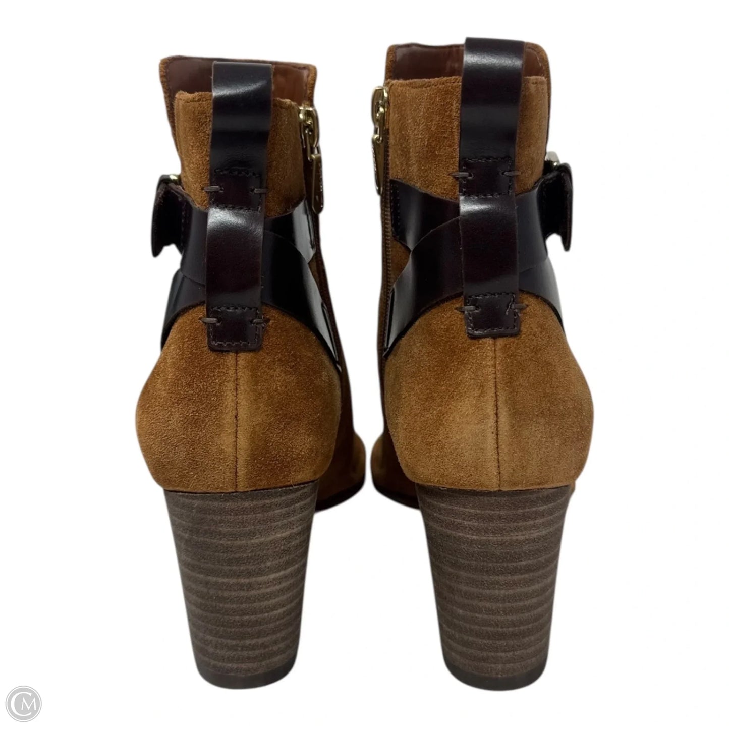 Spiced Rive Suede Boots Ankle Heels By Clarks In Brown, Size: 8.5