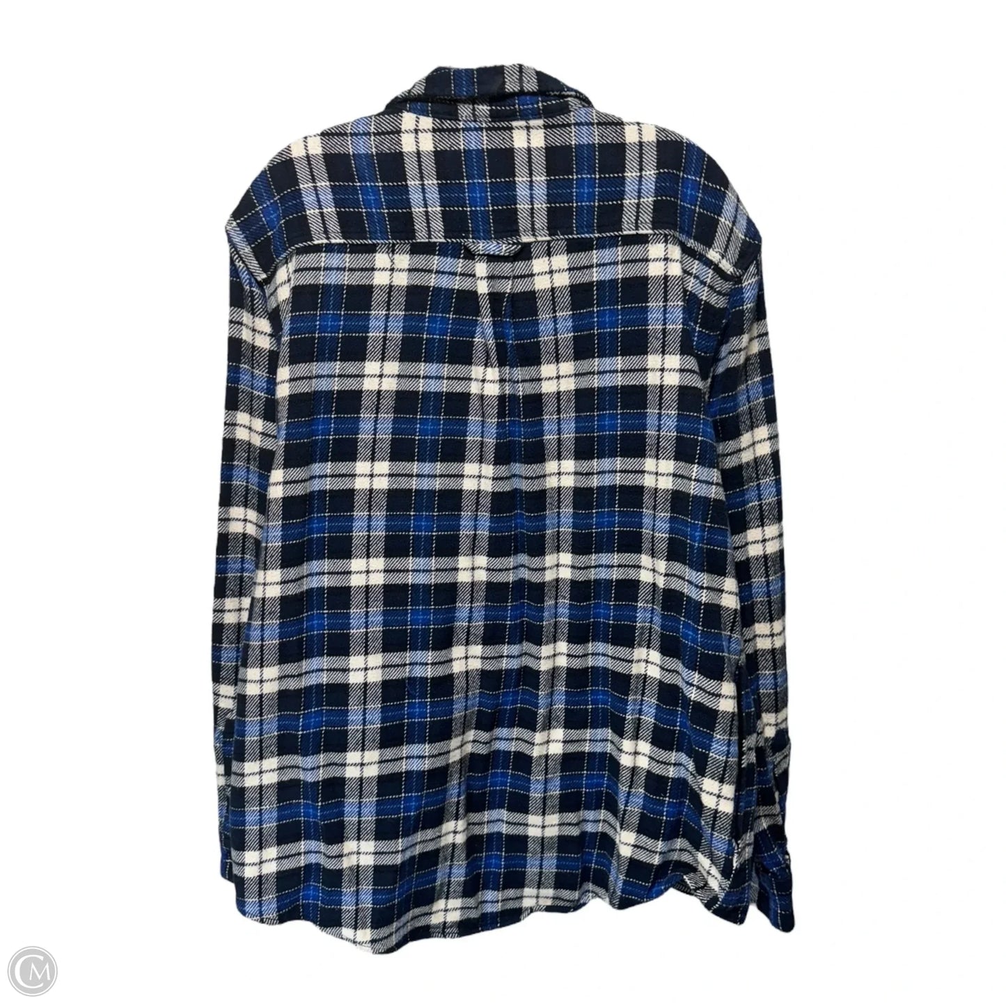Top Long Sleeve By Orvis In Plaid Pattern, Size: L