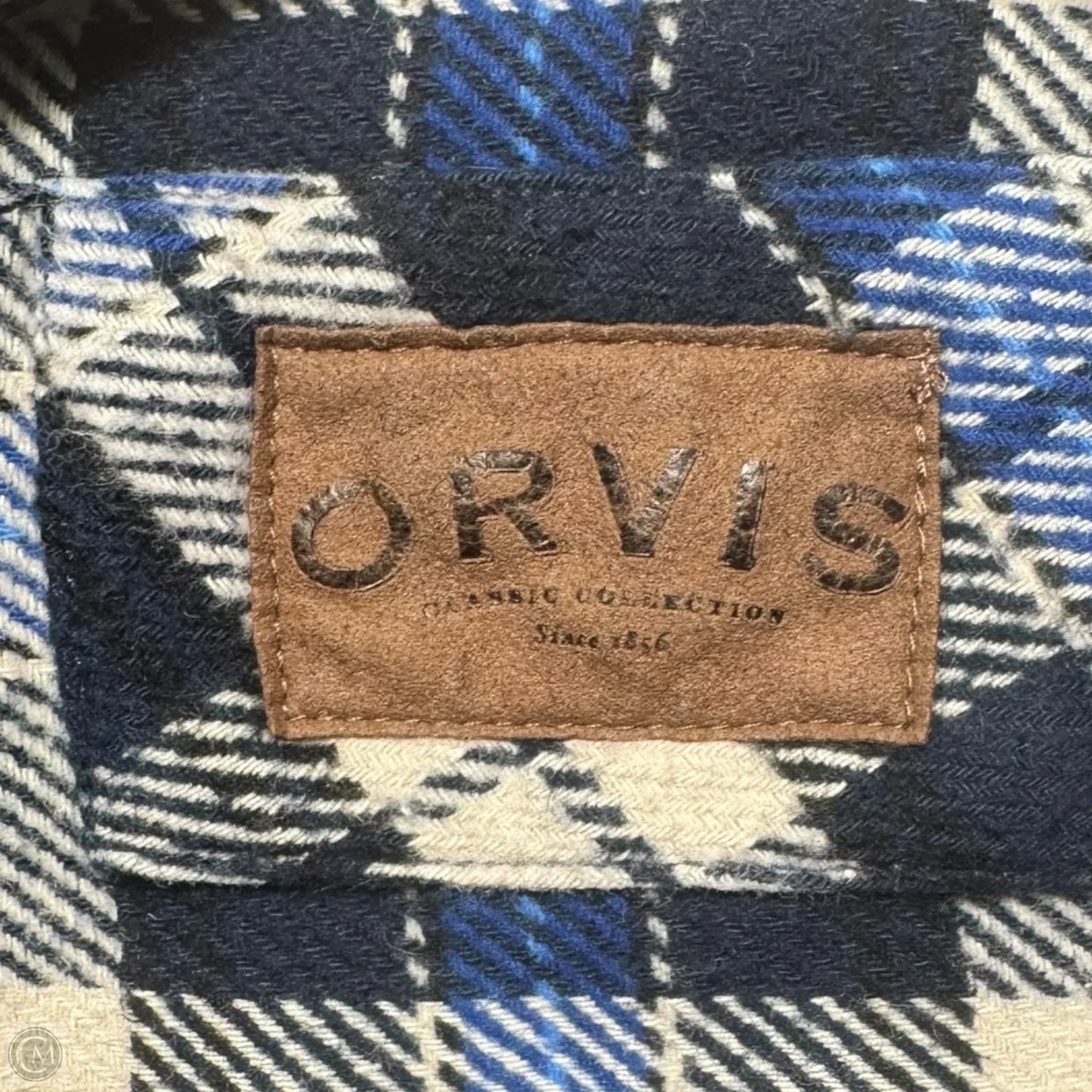 Top Long Sleeve By Orvis In Plaid Pattern, Size: L