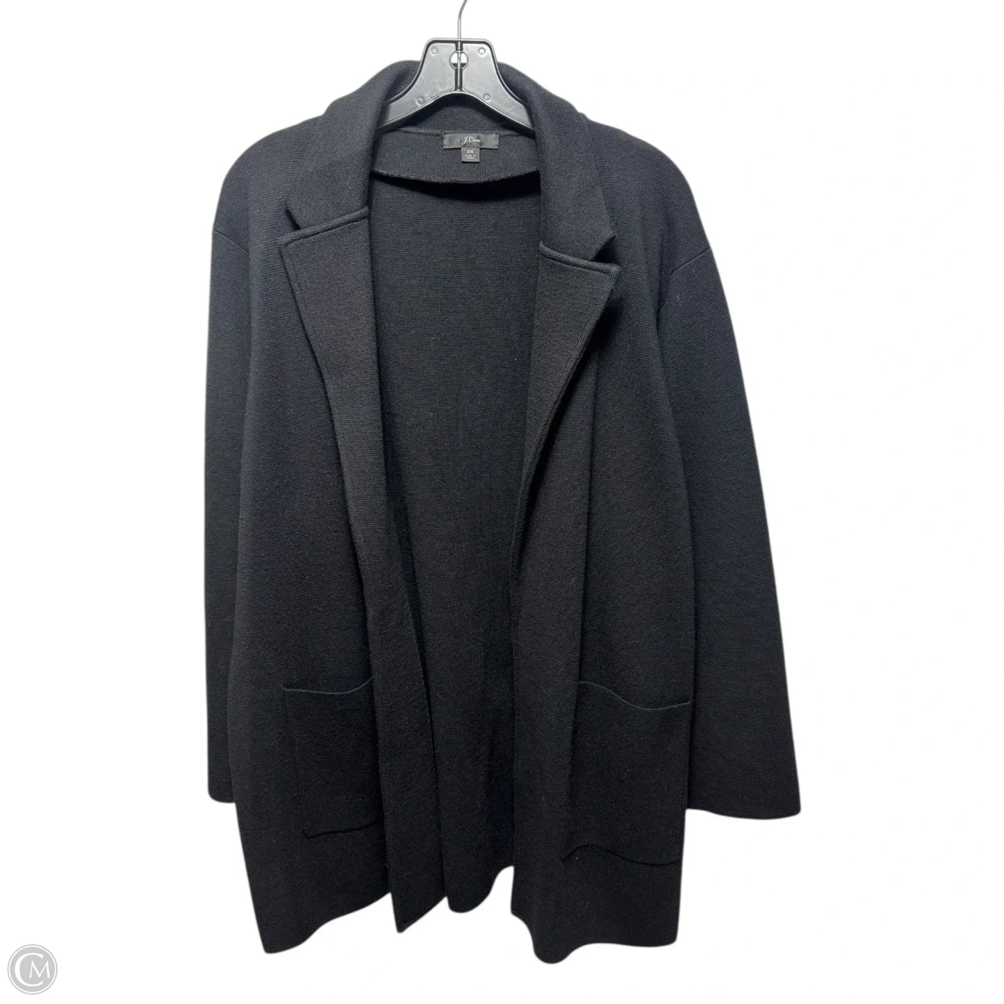 Collared Sweater Cardigan By J. Crew In Black, Size: 2x