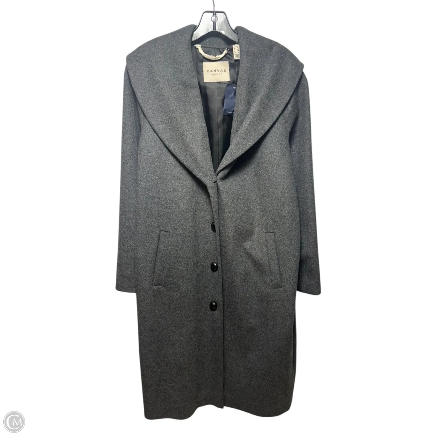 Coat Wool By Lands End In Grey, Size: 12
