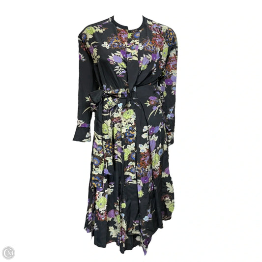 Iam Silk Crepe de Chine Asymmetric Wrap Dress Designer By Isabel Marant In Floral Print, Size: US 4/ FR 36