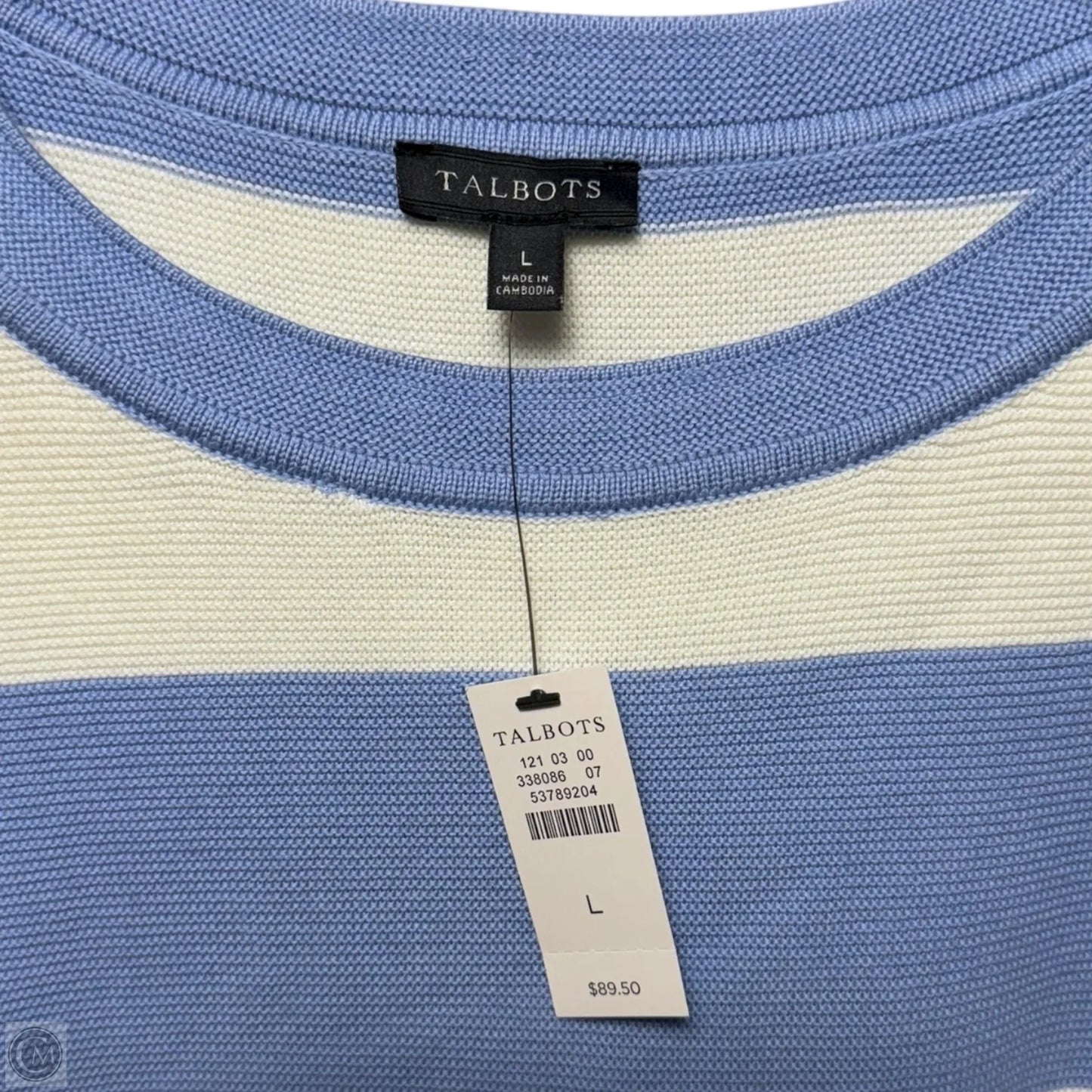 Sweater By Talbots In Striped Pattern, Size: L