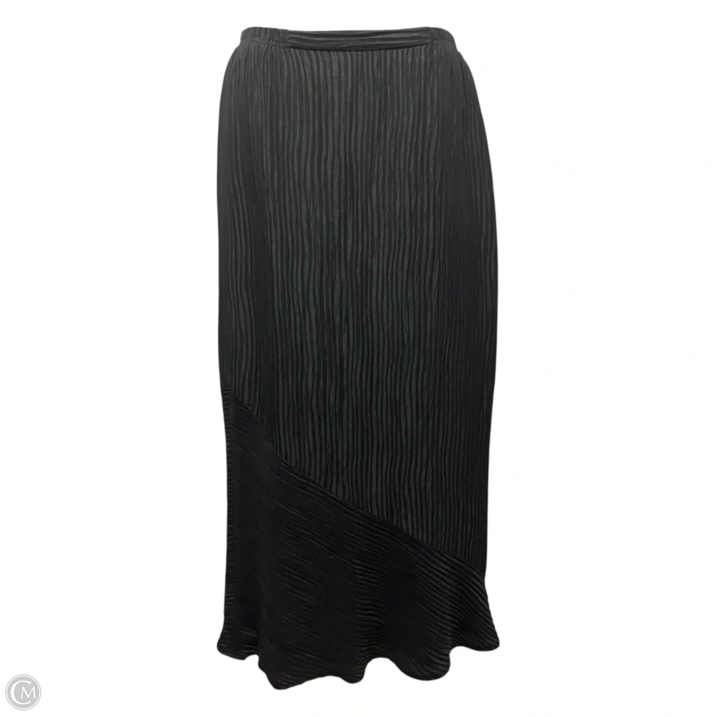 Vintage Plissé Crinkle Pleat Silk & Linen Tank & Maxi Skirt Set By Caroline Rose In Black, Size: XS