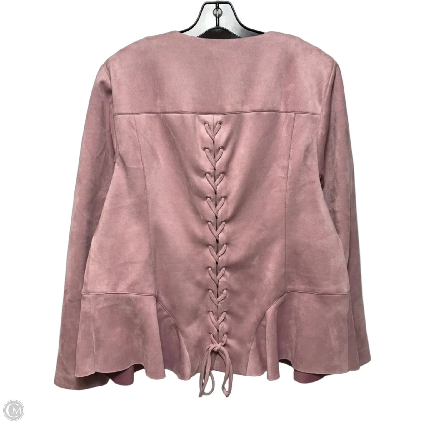 Faux Suede Jacket By Lane Bryant In Pink, Size: 22