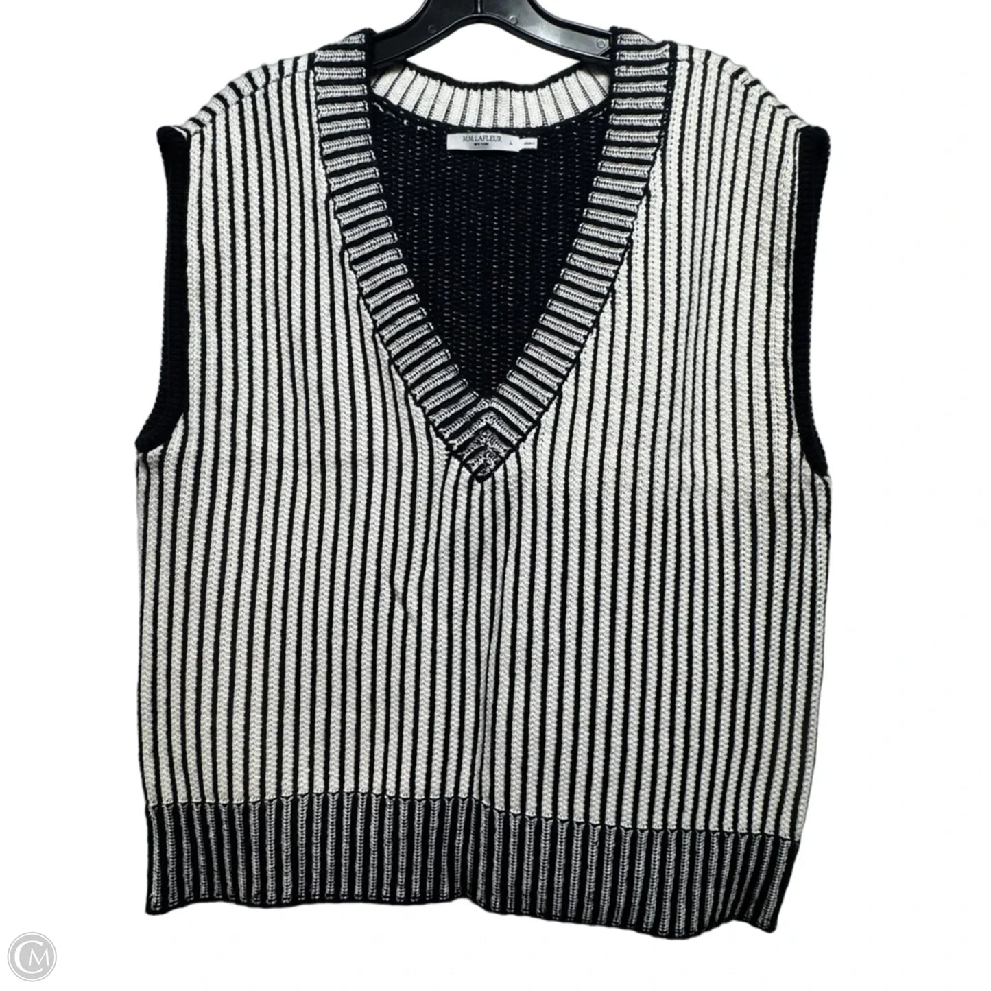 Vest Sweater By M.M. La Fleur In Striped Pattern, Size: L