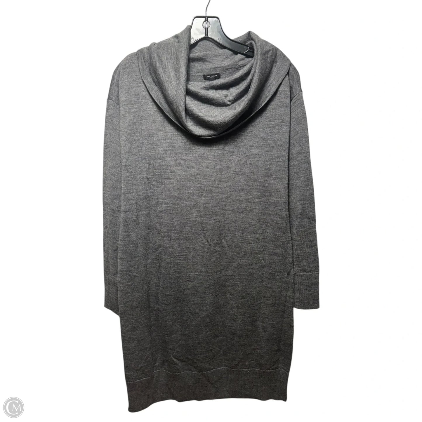 Sweater Dress Casual Midi By Ann Taylor In Grey, Size: M