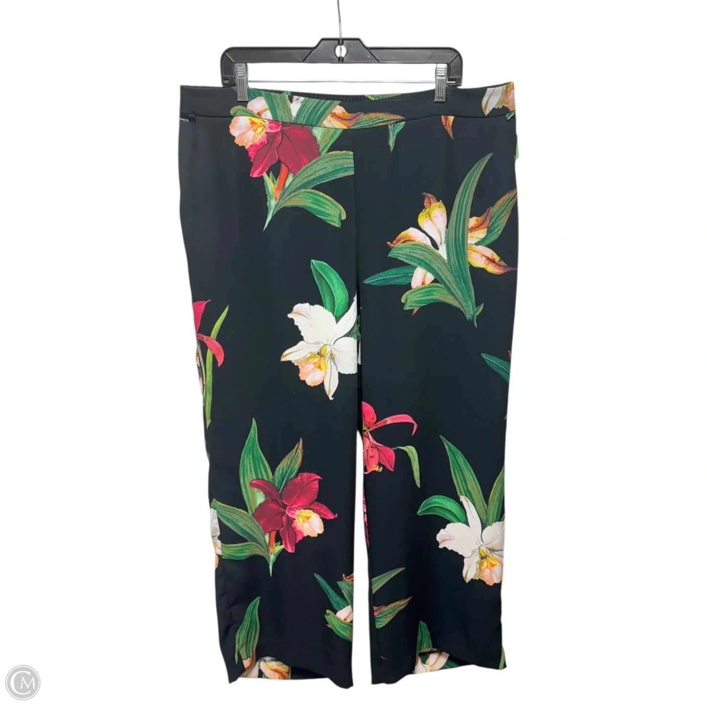 Wide Leg Pants Lounge By Chicos In Floral Print, Size: 18