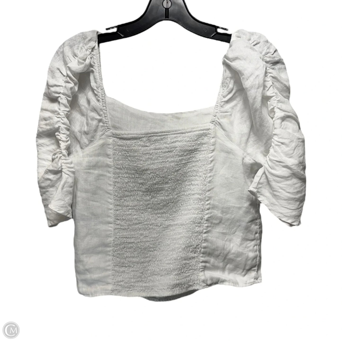 Linen Top Short Sleeve By Rachel Zoe In White, Size: L