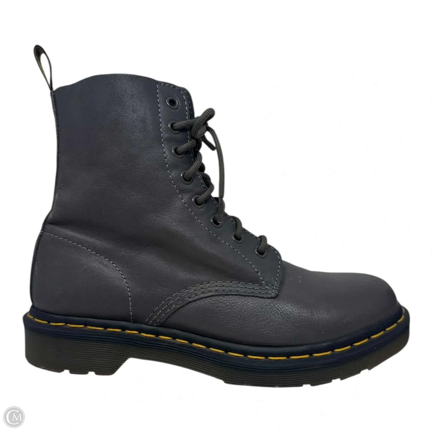 1460 Pascal Virginia Leather Lace Up Boots By Dr Martens In Grey, Size: 9