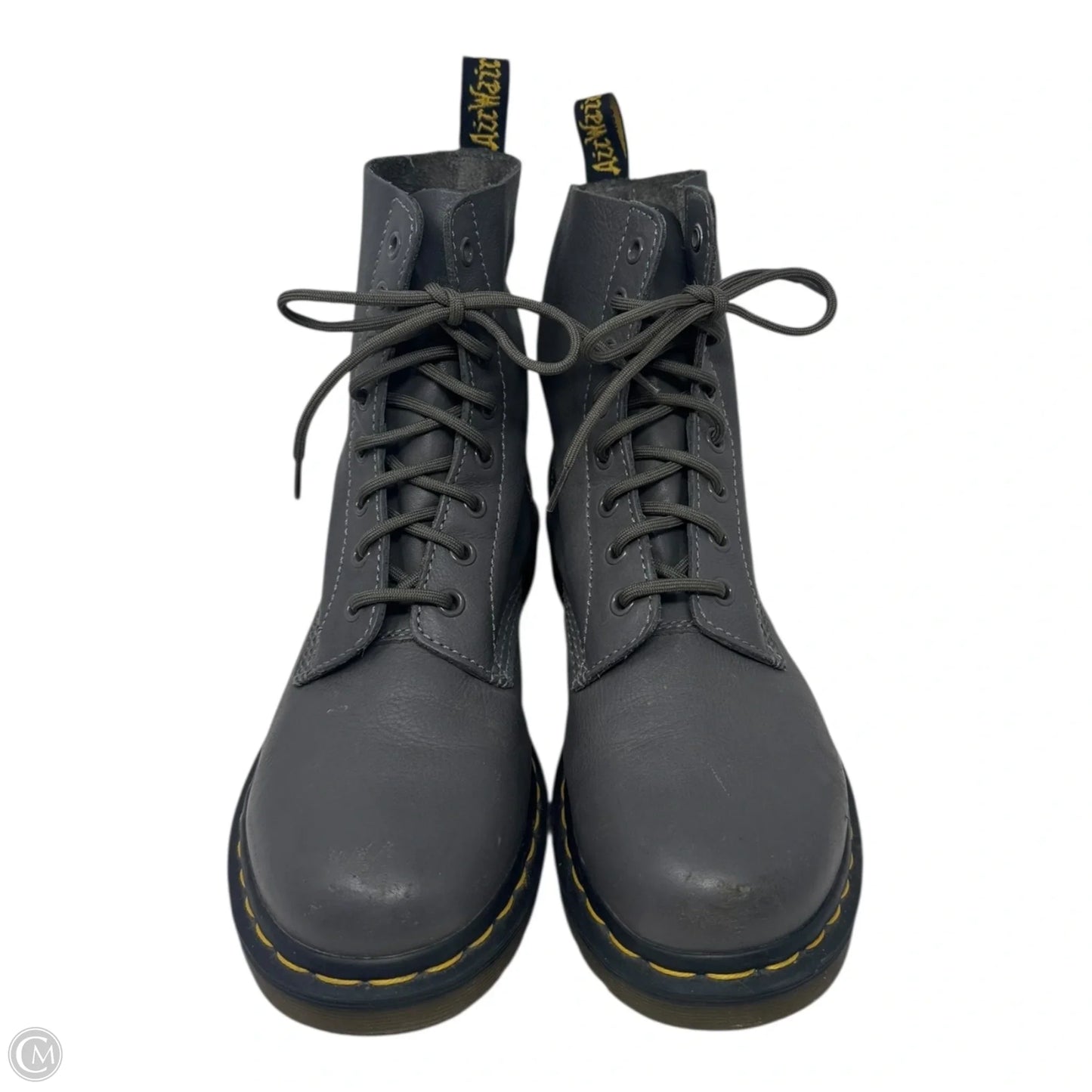 1460 Pascal Virginia Leather Lace Up Boots By Dr Martens In Grey, Size: 9