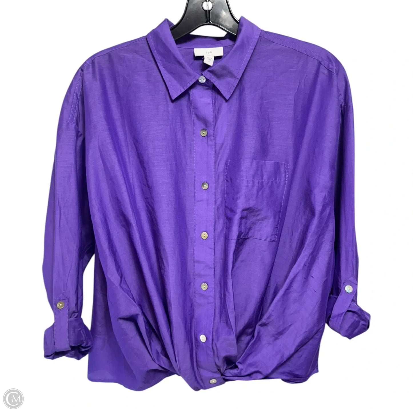 Cotton-Silk Blend Top Long Sleeve By J. Jill In Purple, Size: S