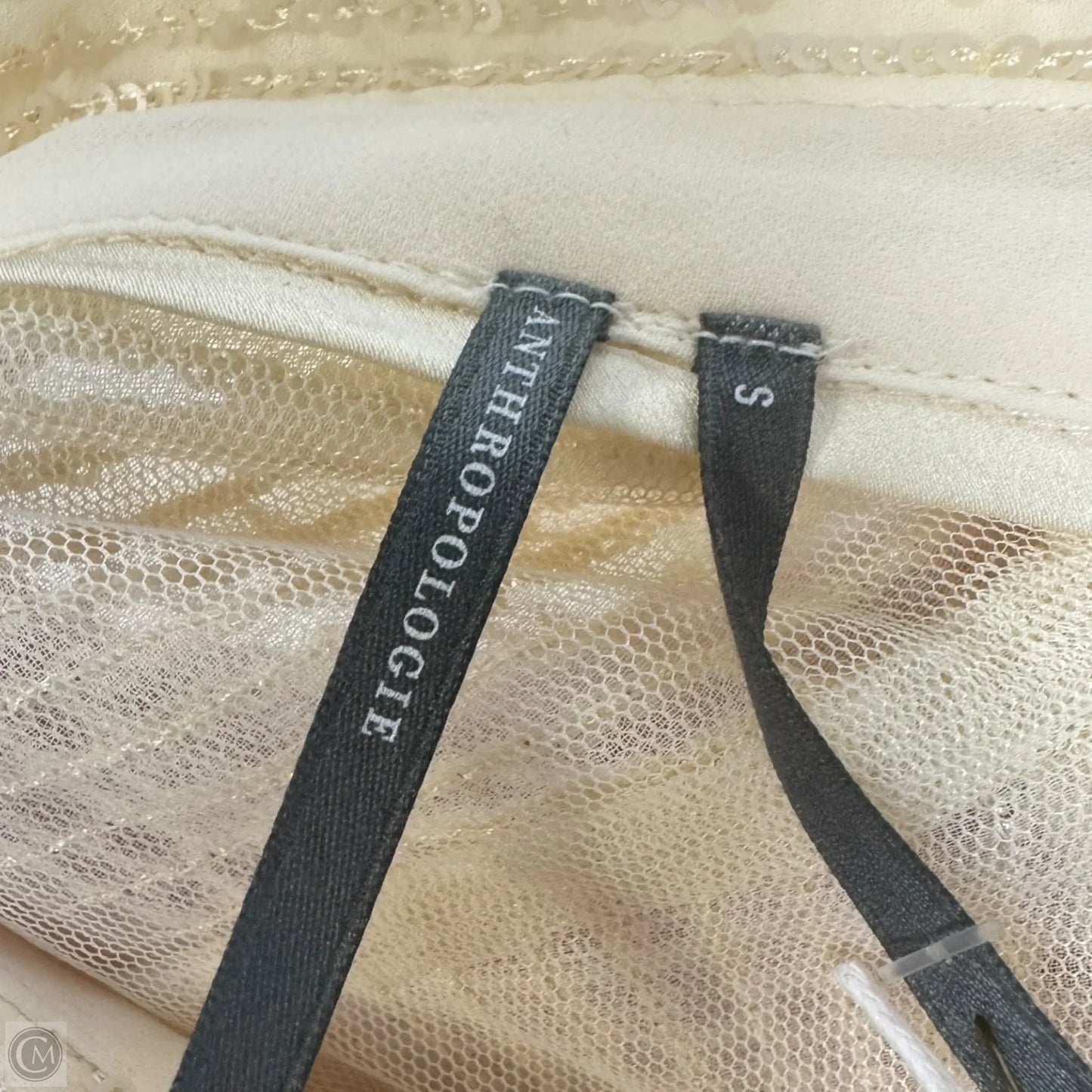 The Remie Sequin Button Down By Anthropologie In Pearl, Size: S