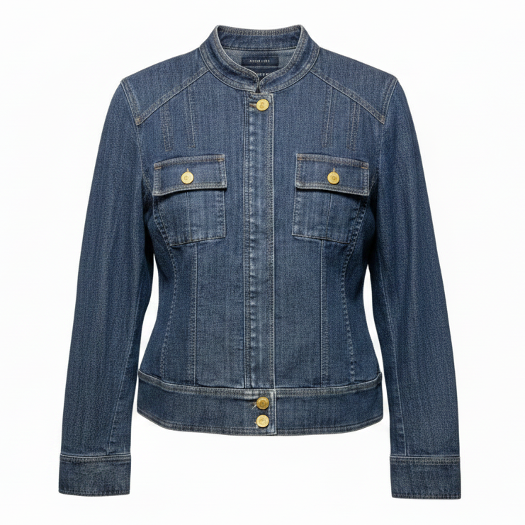 Jacket Denim By Anne Klein In Blue, Size: S