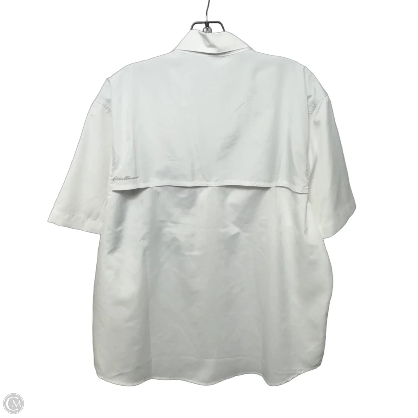 Tech Woven Top Short Sleeve By Eddie Bauer In White, Size: L