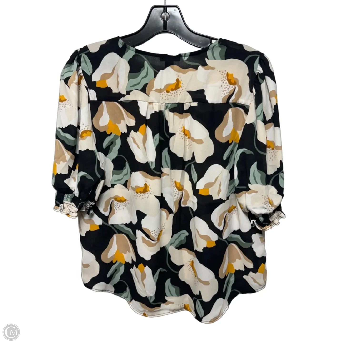 Top Short Sleeve By Ann Taylor In Floral Print, Size: Mp