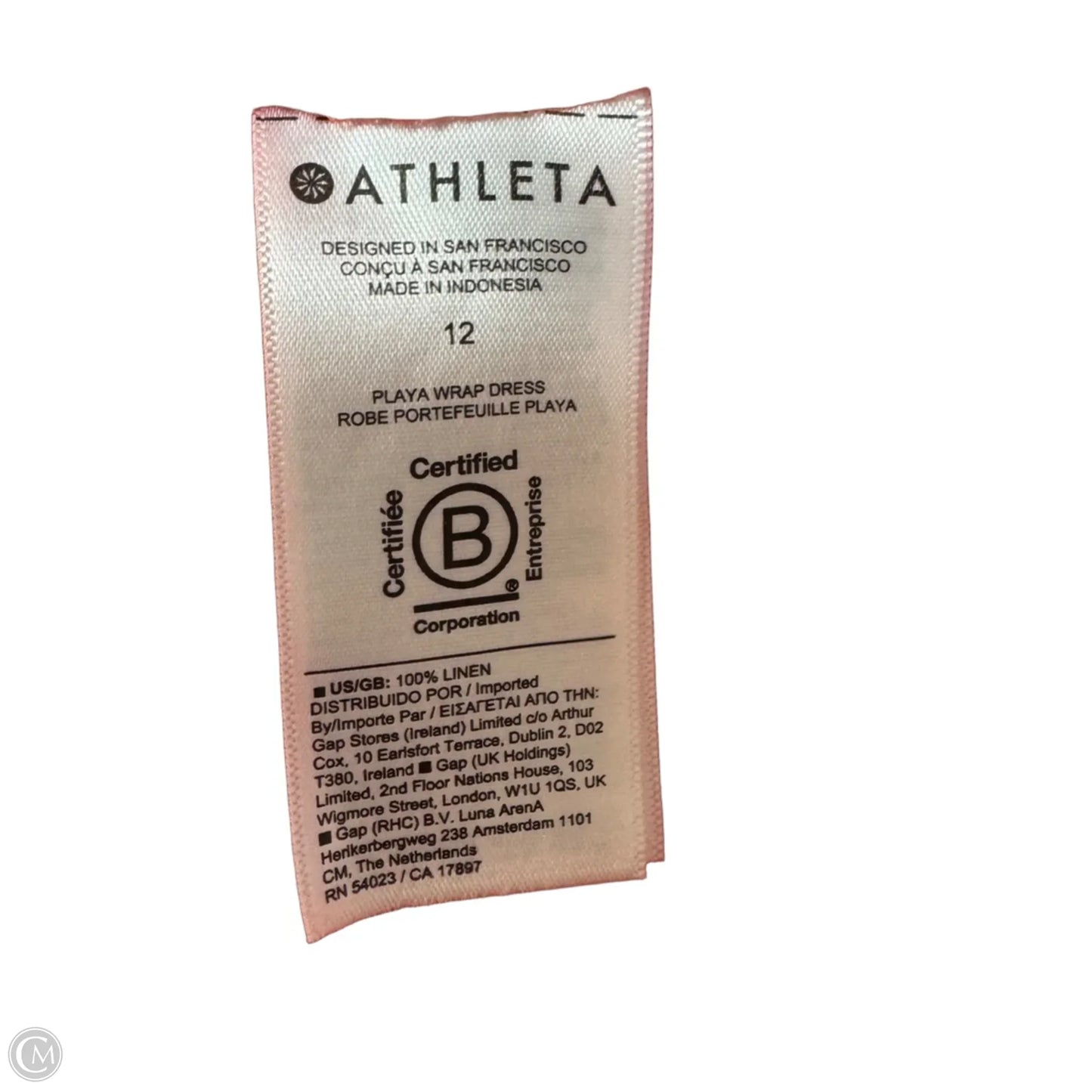 Linen Wrap Dress Casual Midi By Athleta In Coral, Size: 12