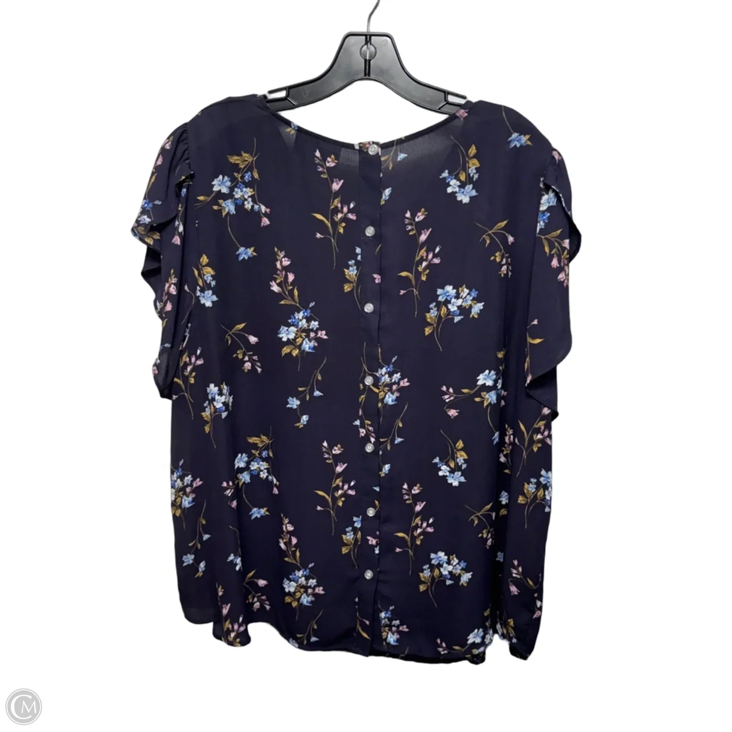 Top Short Sleeve By Premise In Floral Print, Size: 3x