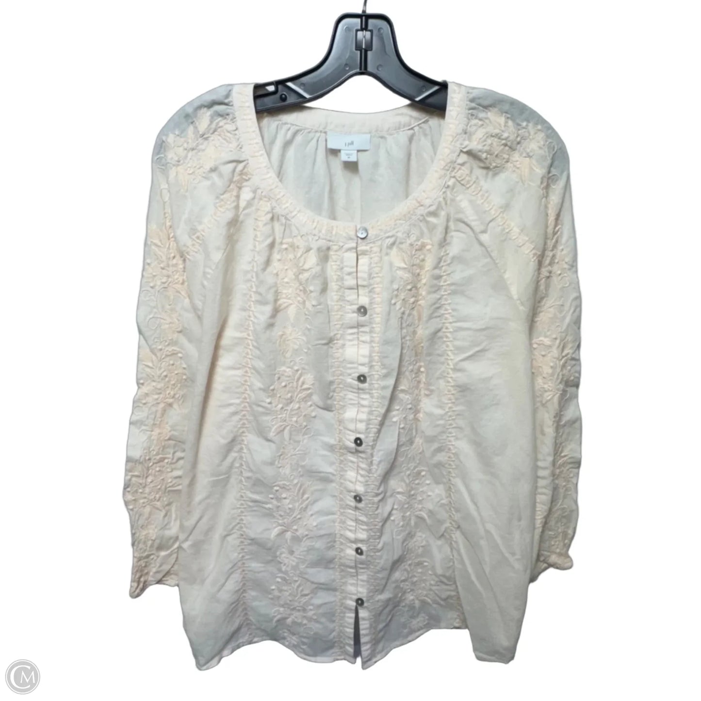 Top Long Sleeve By J. Jill In Peach, Size: Xl