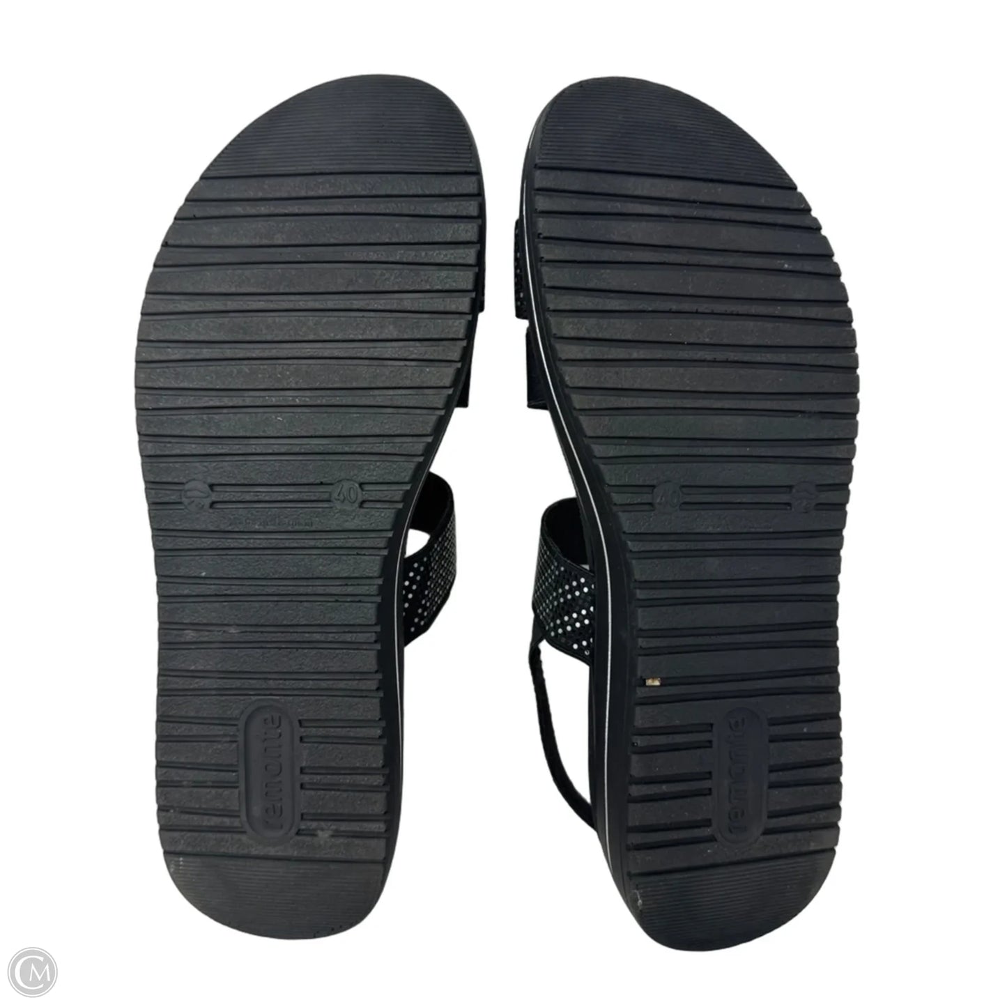 D1J59-03 Strappy Sandals Flats By Remonte In Black, Size: 8.5