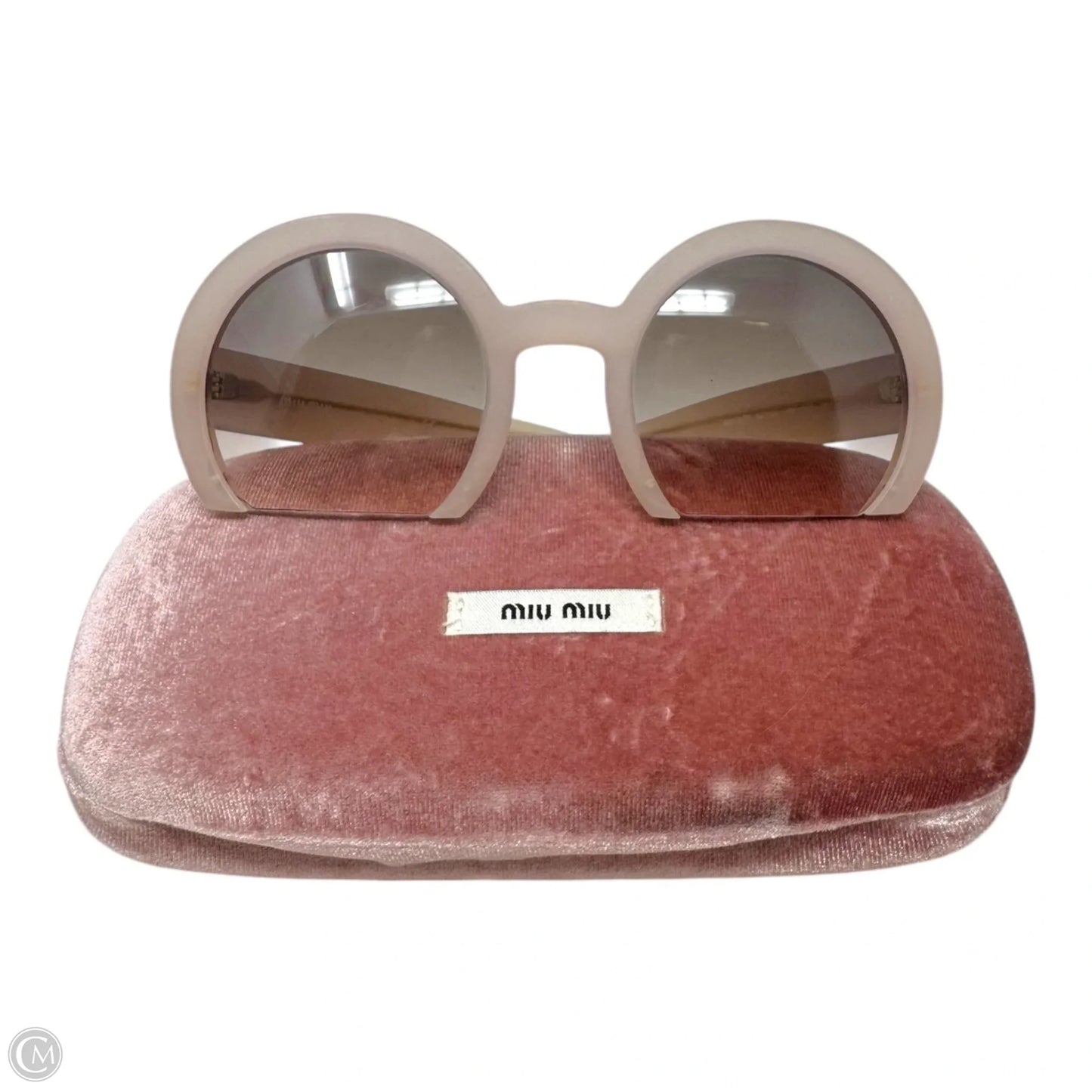 SMU 07Q Round Half Rim Sunglasses Luxury Designer By Miu Miu