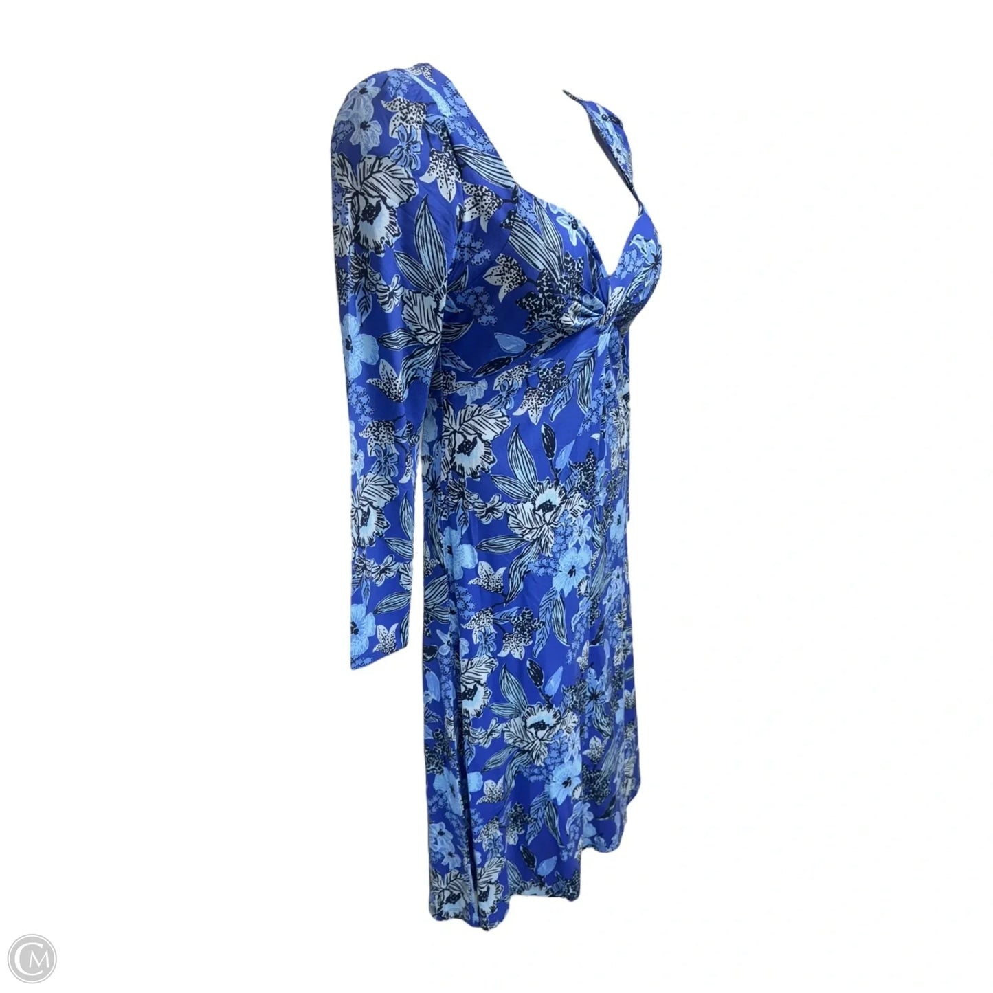 Claudia Twist-Front Midi Dress Designer By Lilly Pulitzer In Blue, Size: 10