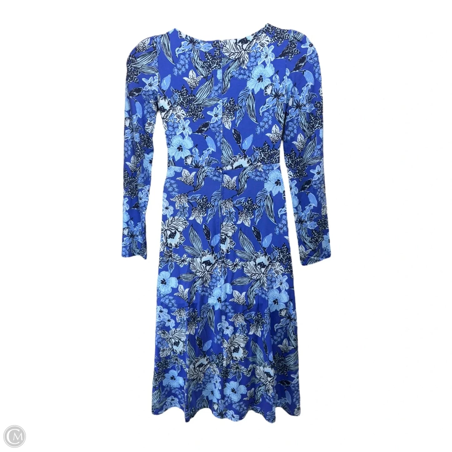 Claudia Twist-Front Midi Dress Designer By Lilly Pulitzer In Blue, Size: 10