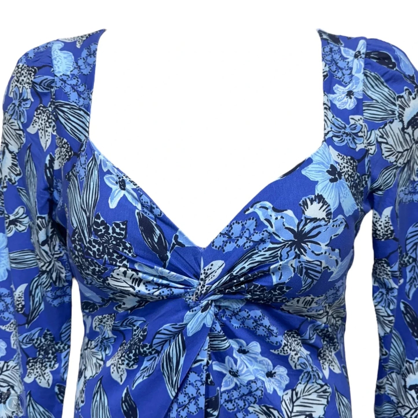 Claudia Twist-Front Midi Dress Designer By Lilly Pulitzer In Blue, Size: 10
