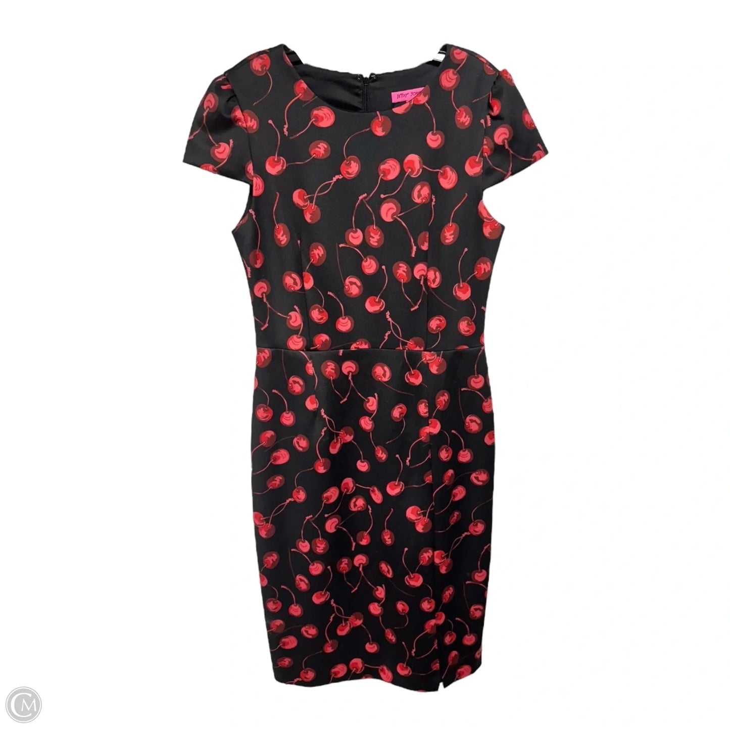 Cherry Dress Casual Midi By Betsey Johnson In Black & Red, Size: 12