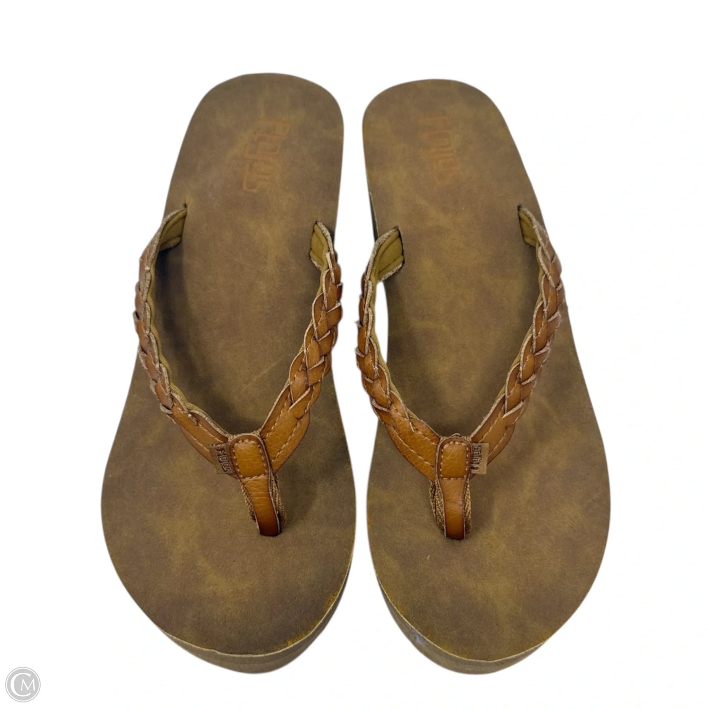Jess Wedge Platform Sandals By Flojos In Tan, Size: 8