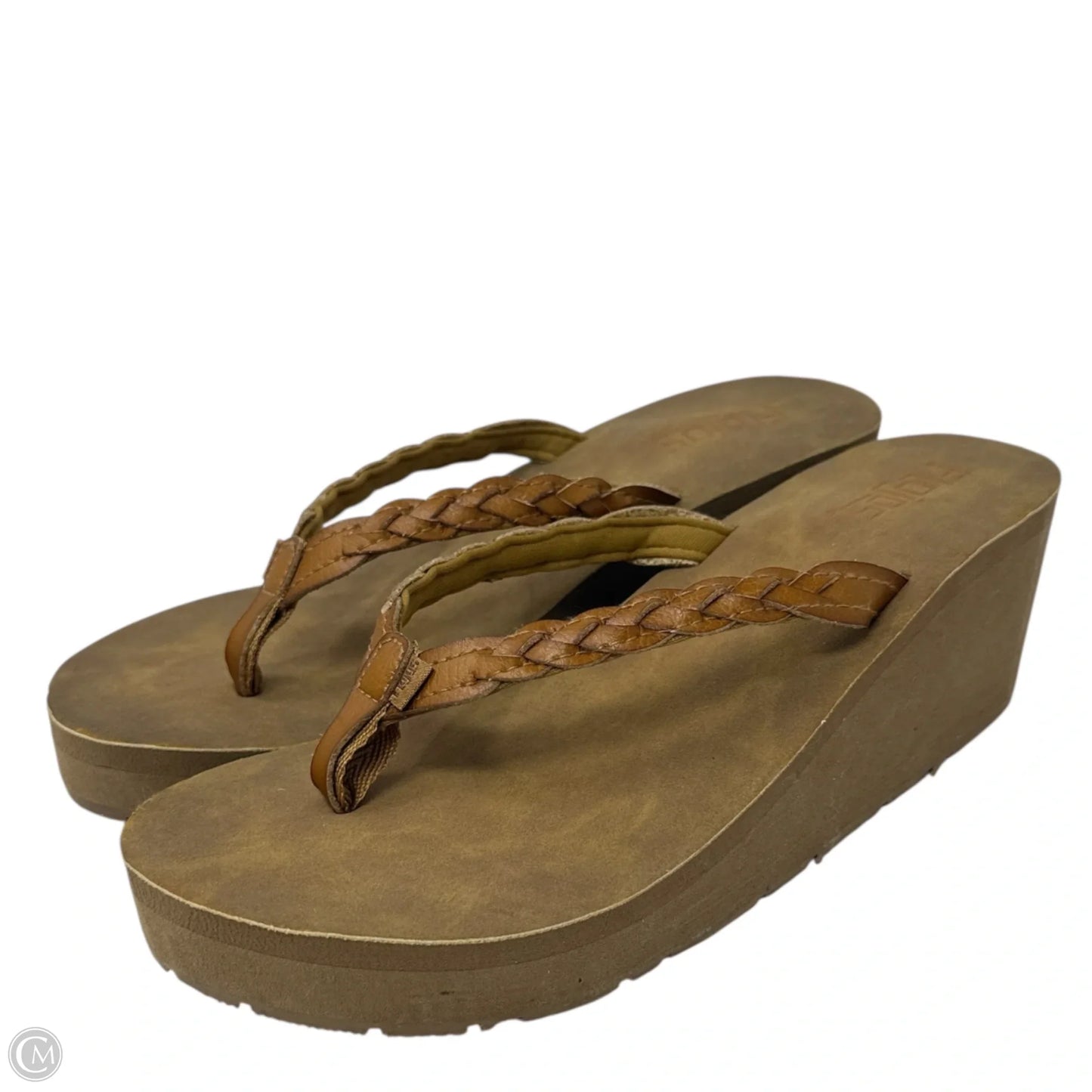 Jess Wedge Platform Sandals By Flojos In Tan, Size: 8