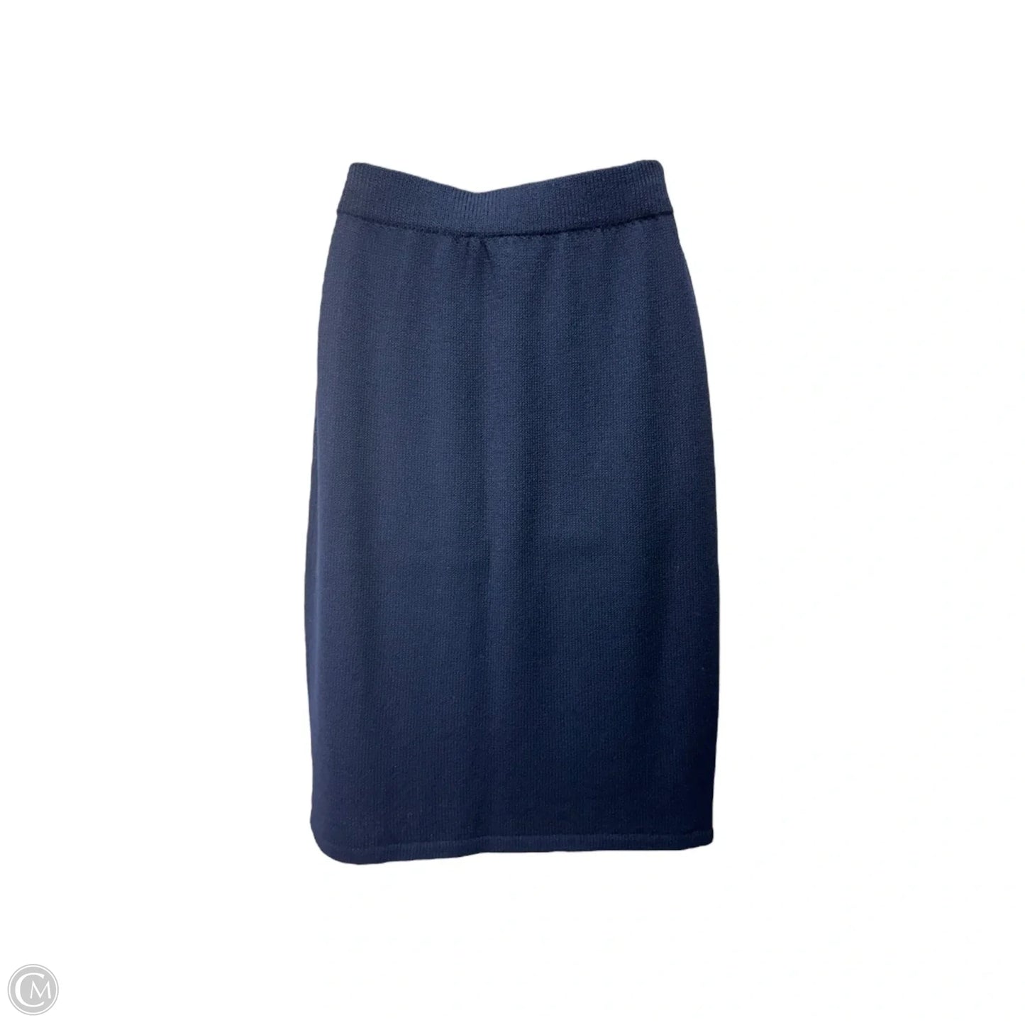 Knit Pencil Skirt Designer By St. John Basics In Navy Blue, Size: 2