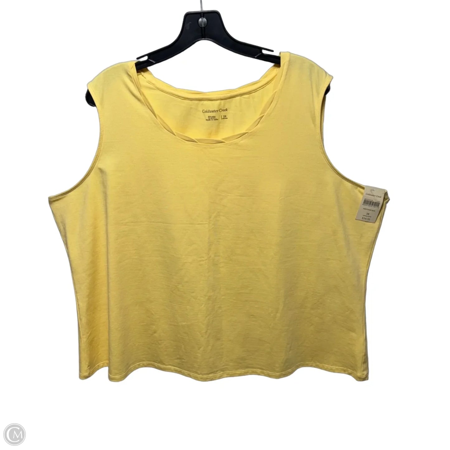 Mini Twist Tank By Coldwater Creek In Yellow, Size: 3x