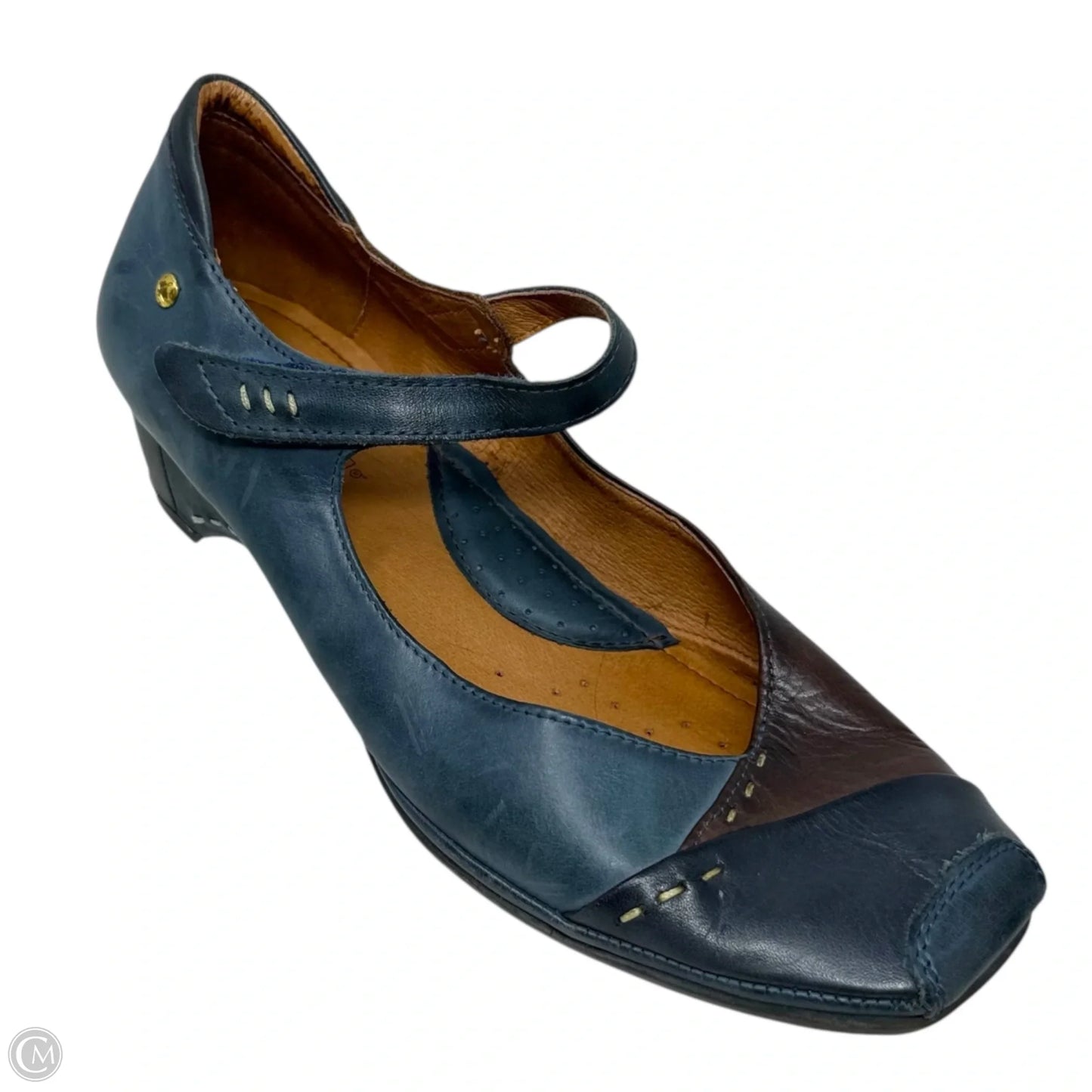 Gandia Arcilla Leather Mary Jane’s By Pikolinos In Blue & Brown, Size: 9
