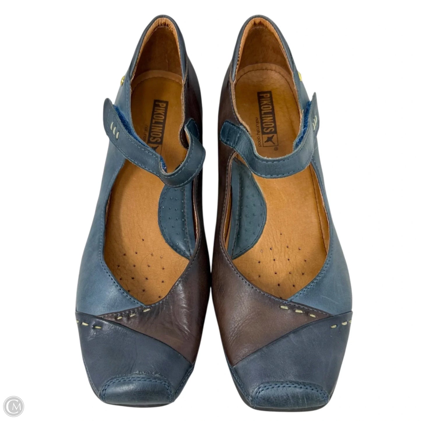 Gandia Arcilla Leather Mary Jane’s By Pikolinos In Blue & Brown, Size: 9